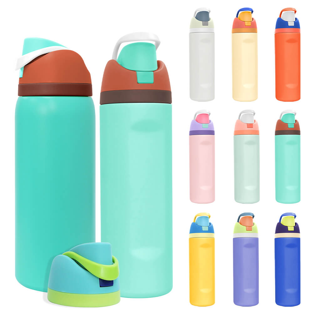 Insulated Stainless Steel Water Bottle with Straw & FreeSip Lid - Image 2