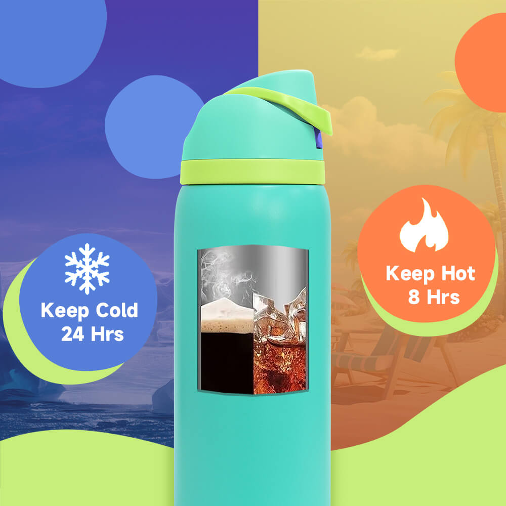 Insulated Stainless Steel Water Bottle with Straw & FreeSip Lid - Image 3