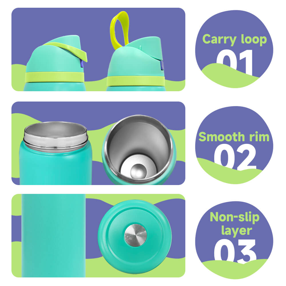 Insulated Stainless Steel Water Bottle with Straw & FreeSip Lid - Image 6