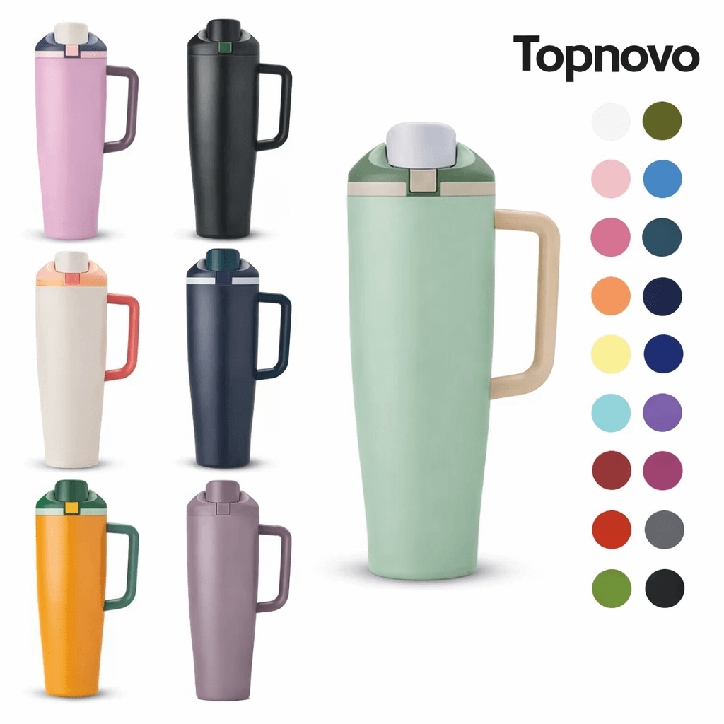 40oz Free Sip Tumbler Bottle with Handle - Image 6