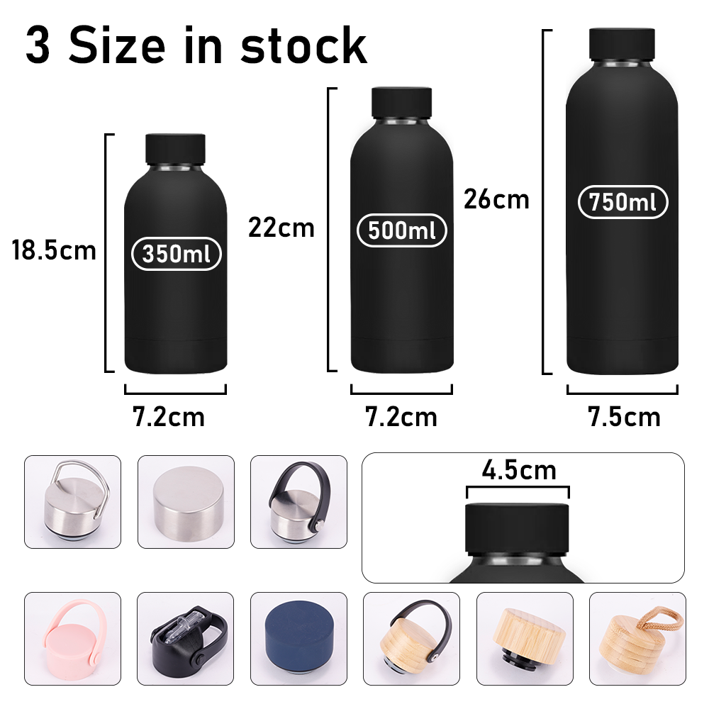 Small Mouth Matte Sport Water Bottle with Lid - Image 4
