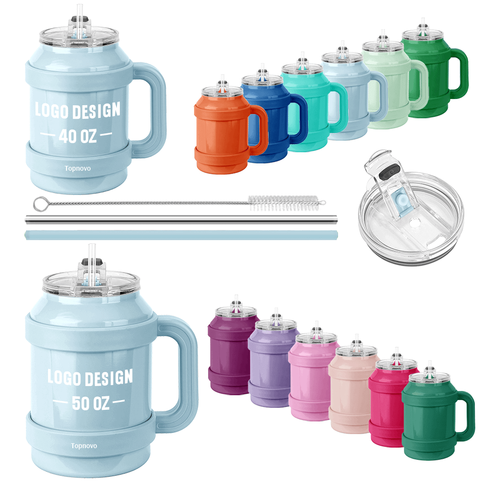 40oz 50oz Vacuum Bottle with Handle – Insulated Tumbler - Image 2