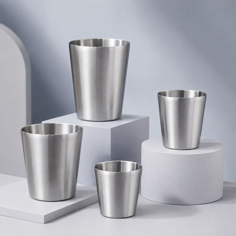 Custom Brushed Stainless Steel Shot Glasses