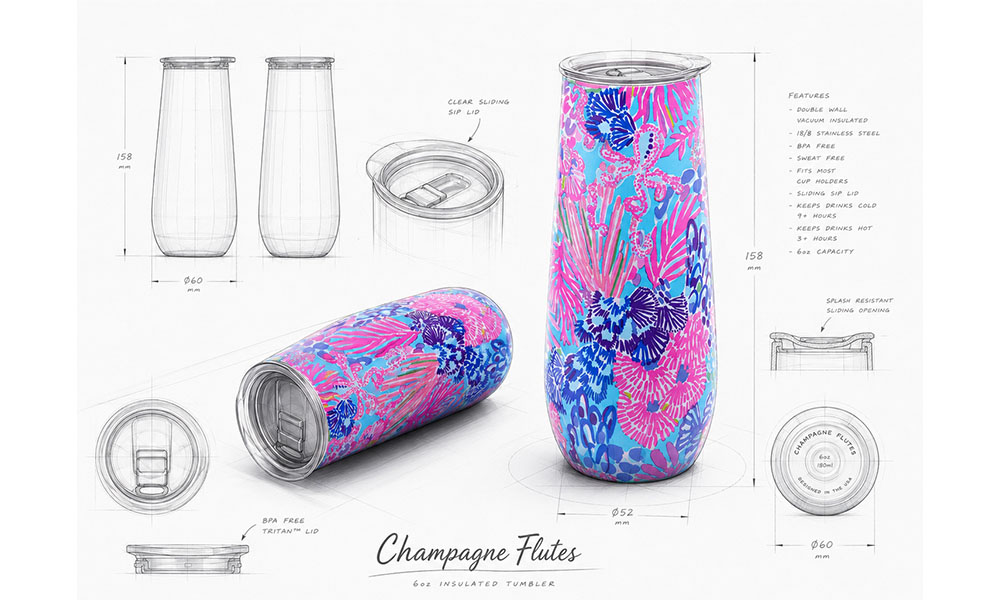 Custom Champagne Flutes from Your Design