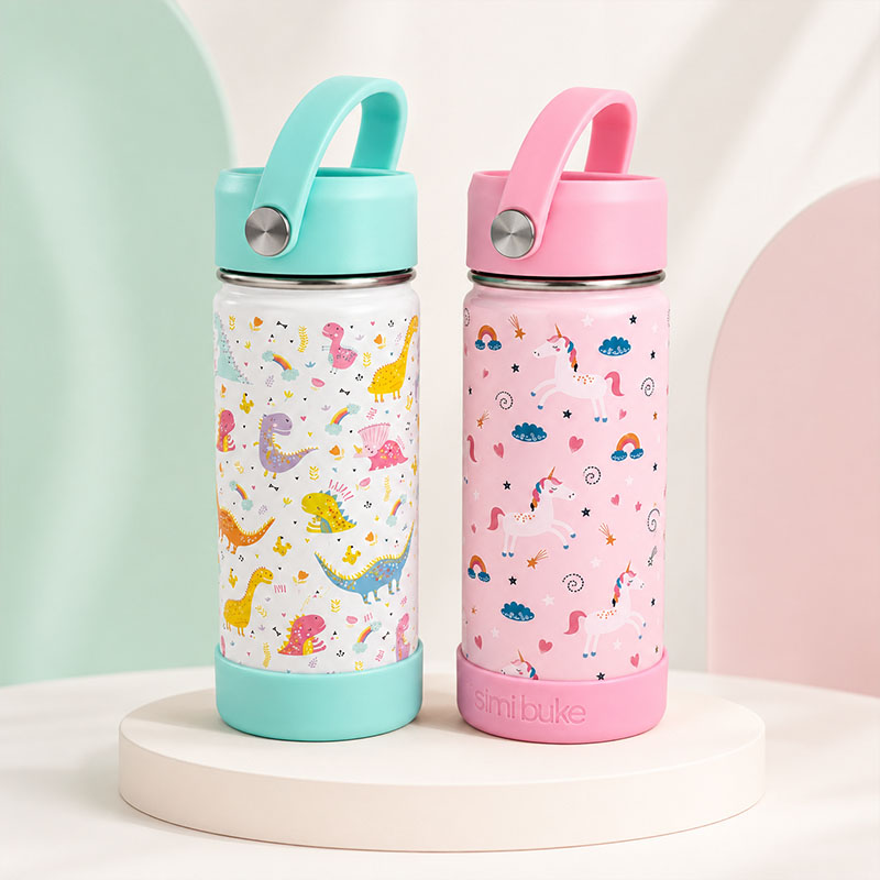 Custom Printed Kids Water Bottles with Carry Handle