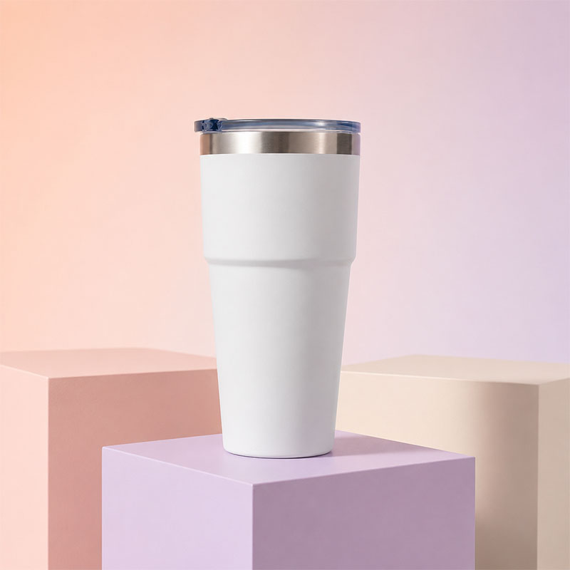 Custom Stainless Steel Coffee Mug with Clear Lid