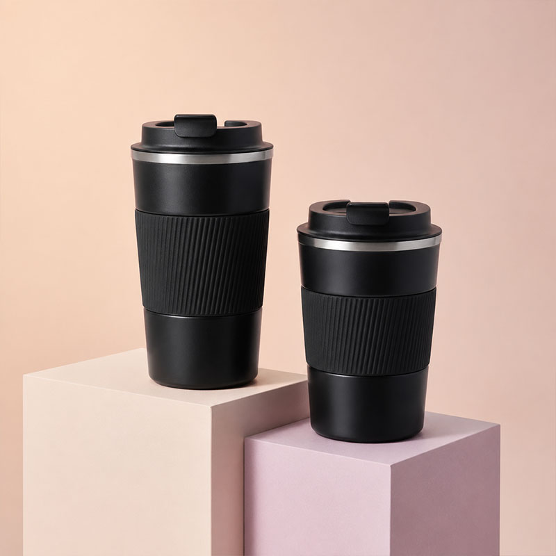Custom Stainless Steel Coffee Mug with Silicone Grip Sleeve