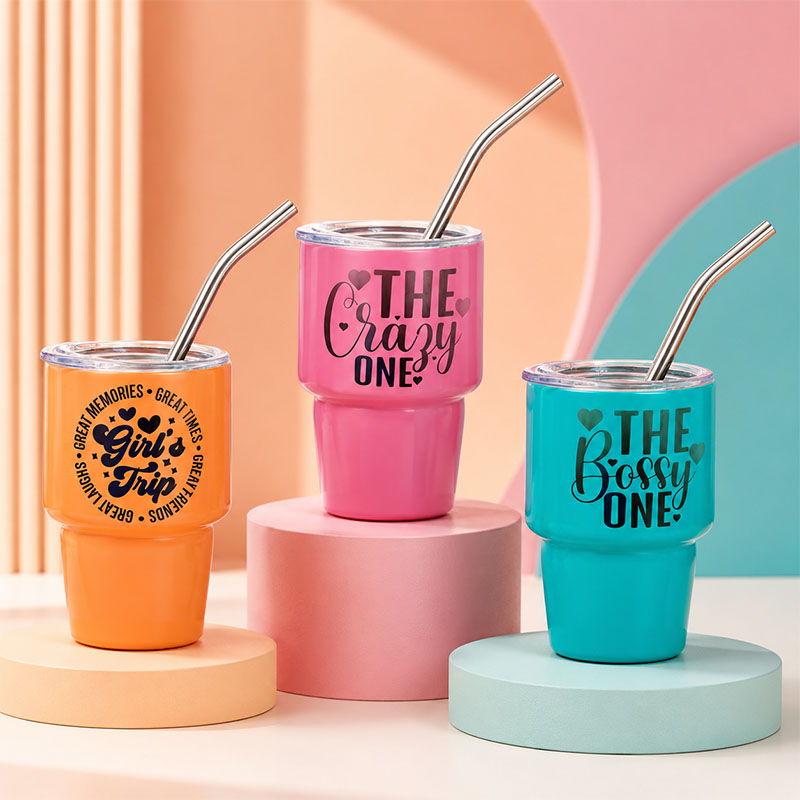 Custom Stainless Steel Shot Glasses with Straw