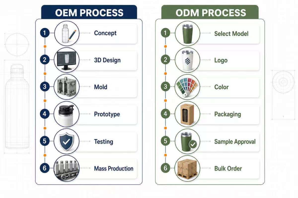 OEM vs ODM drinkware manufacturing process