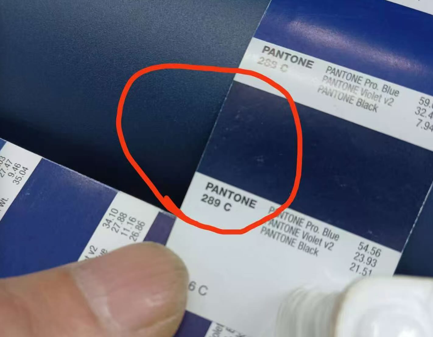 Bottle color check with pantone book